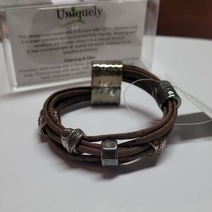 Nique Brown and Silver Women's Bracelet